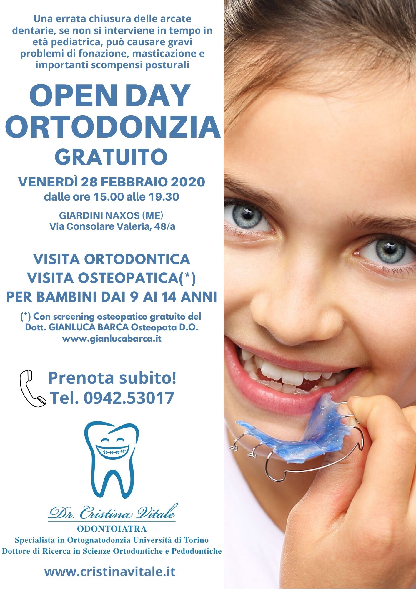 Open Day pedo-ortodontico. Screening gratuito per bambini dai 9 ai 14 anni